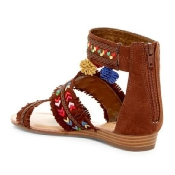Carlos Santana Wedge Sandal 8.5 9.5 NEW Tangier Pom Pom Travel Vacation Summer - Picture 9 of 12